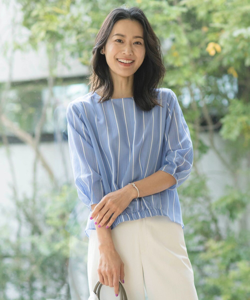 J.PRESS LADIES L 【WEB限定カラーあり】ランダムシアーストライプ カットソー 