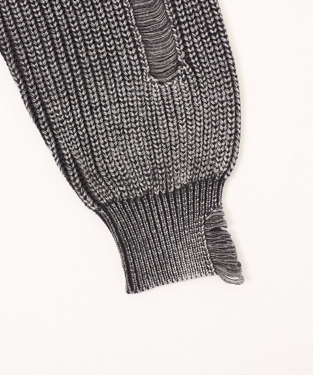 WEGO ダメージニットジップパーカー 