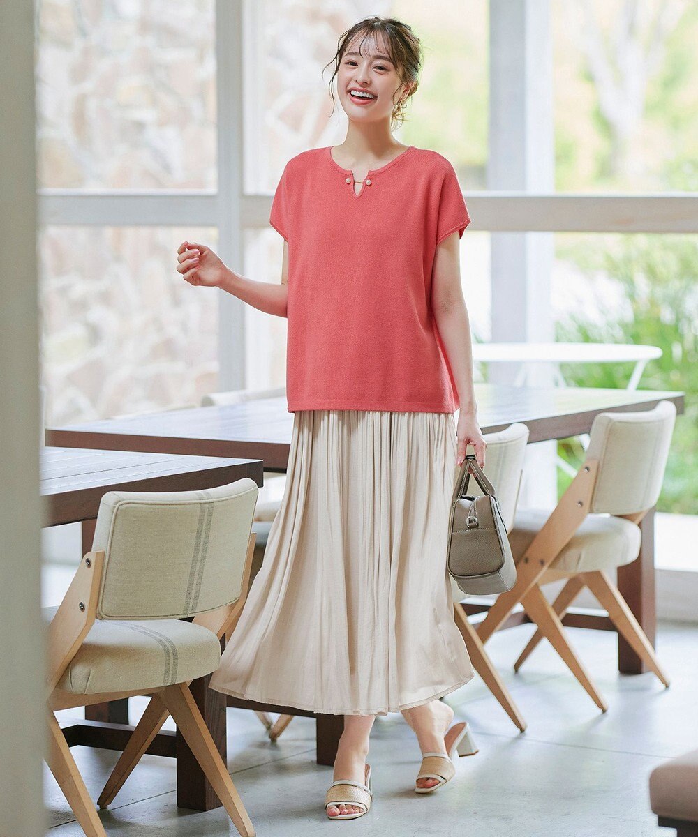 Tiaclasse 【小倉優子さん着用】ラタン風配色ストラップサンダル 