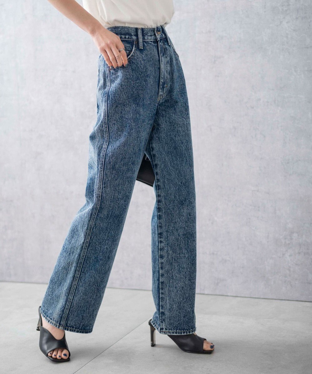 WEGO 【新色追加/美脚/XS～Lサイズ展開】ストレートデニムパンツ 