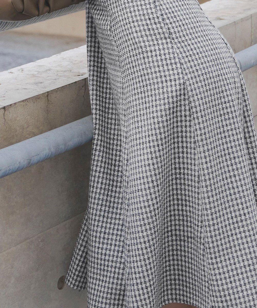 Tiaclasse 【洗える】ツイード配色フレアワンピース 