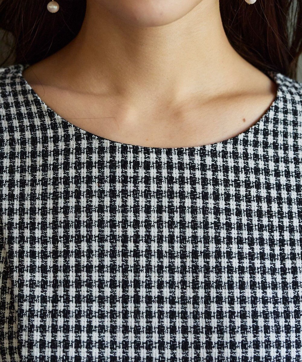 Tiaclasse 【洗える】ツイード配色フレアワンピース 