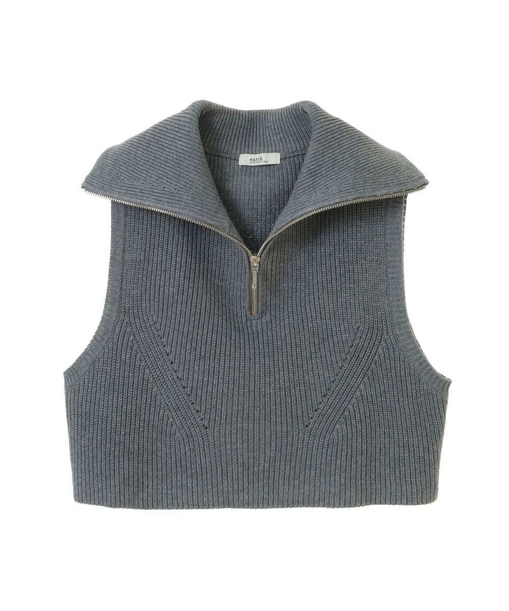 earth music&ecology ＳＥＴ　Ｚｉｐニットベスト＋ブラウス 