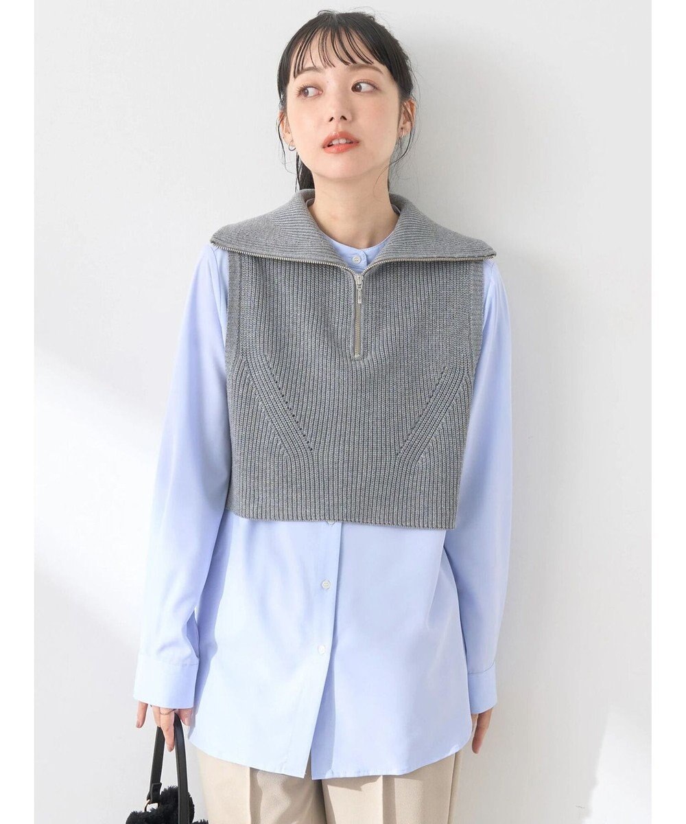 earth music&ecology ＳＥＴ　Ｚｉｐニットベスト＋ブラウス 