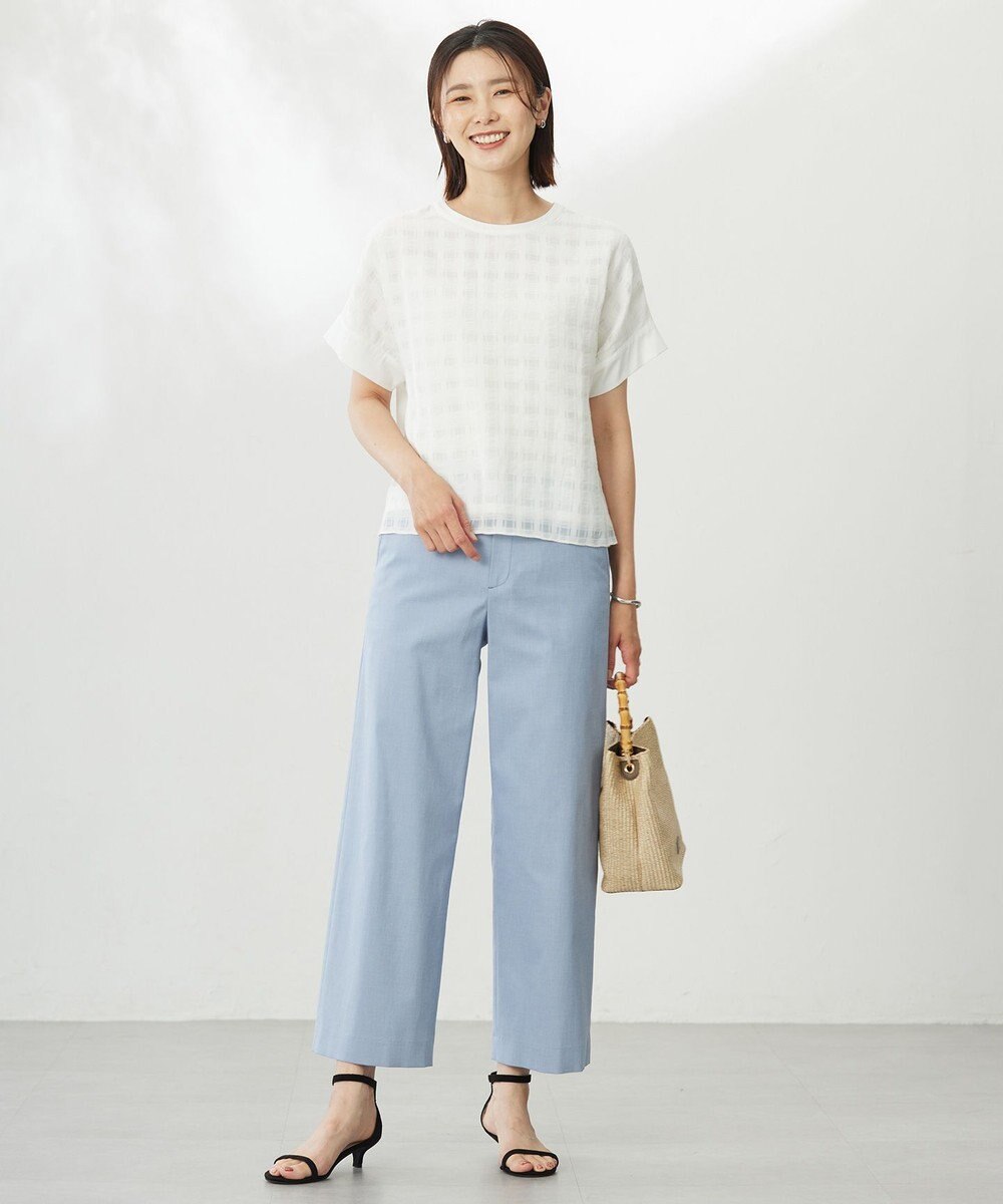 J.PRESS LADIES 【セットアップ対応・洗える・撥水】コットンFITTY ストレート パンツ 