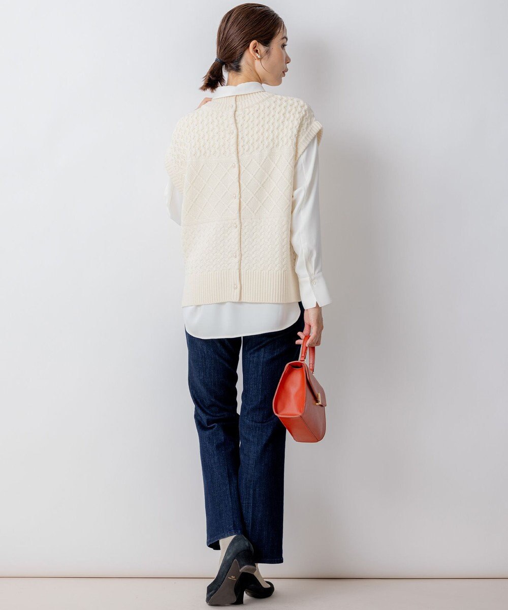 組曲 ポインテッドカラーボウタイ ブラウス 