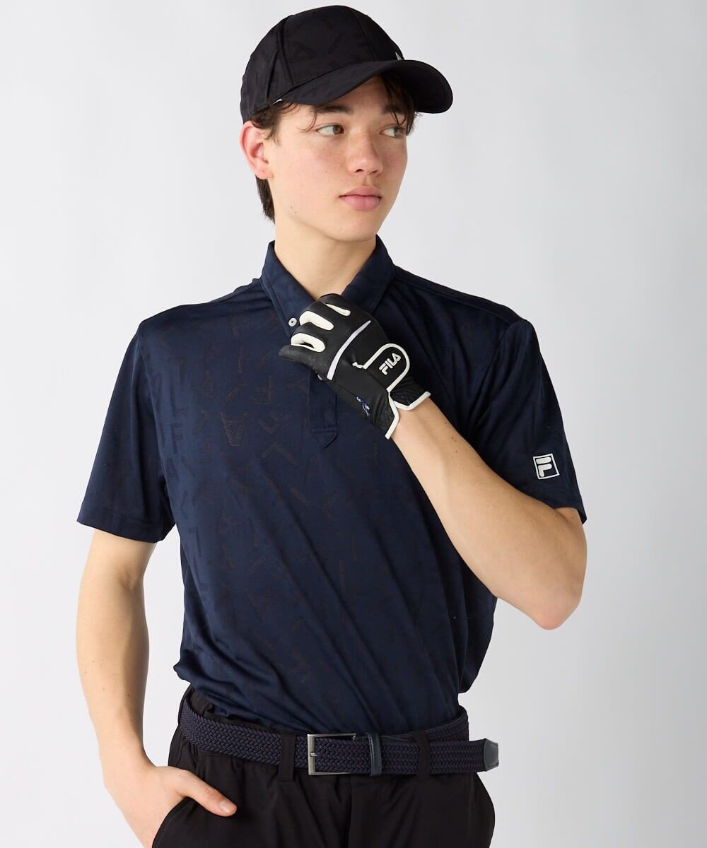 FILA GOLF／marie claire 【FILA GOLF】メッシュ加工ロゴ半袖ポロシャツ 