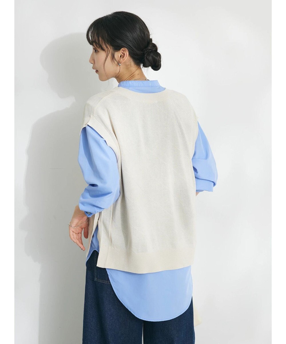 CRAFT STANDARD BOUTIQUE 【洗える】ニットベスト+バンドカラーシャツSET-B 