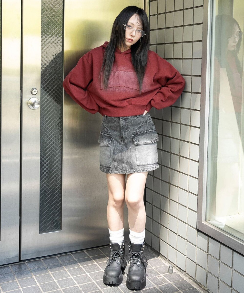 WEGO グラフィックショートパーカー 