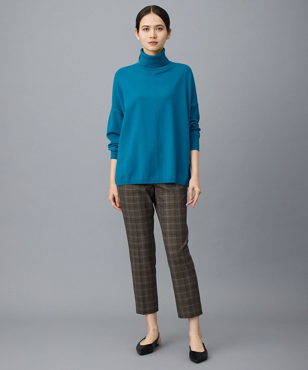 自由区 L 【19号サイズまで展開】TRギャバ裏起毛チェック柄テーパード パンツ 