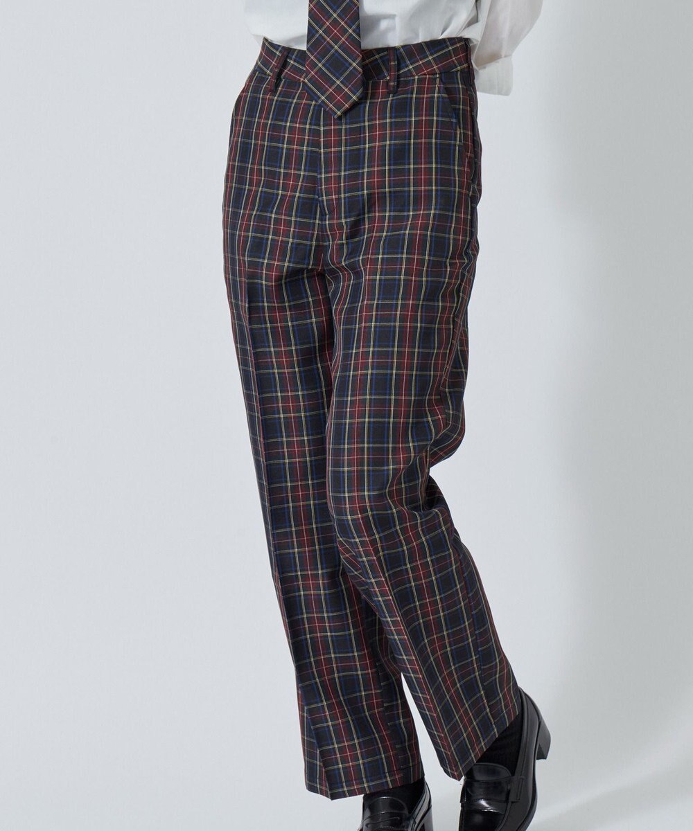 WEGO 【SCHOOL ITEM】スクールチェックスリムスラックス 