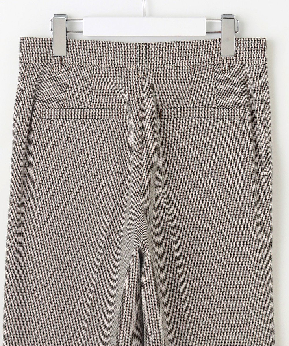 自由区 【撥水加工・洗える】TRギャバチェック柄ストレート パンツ 
