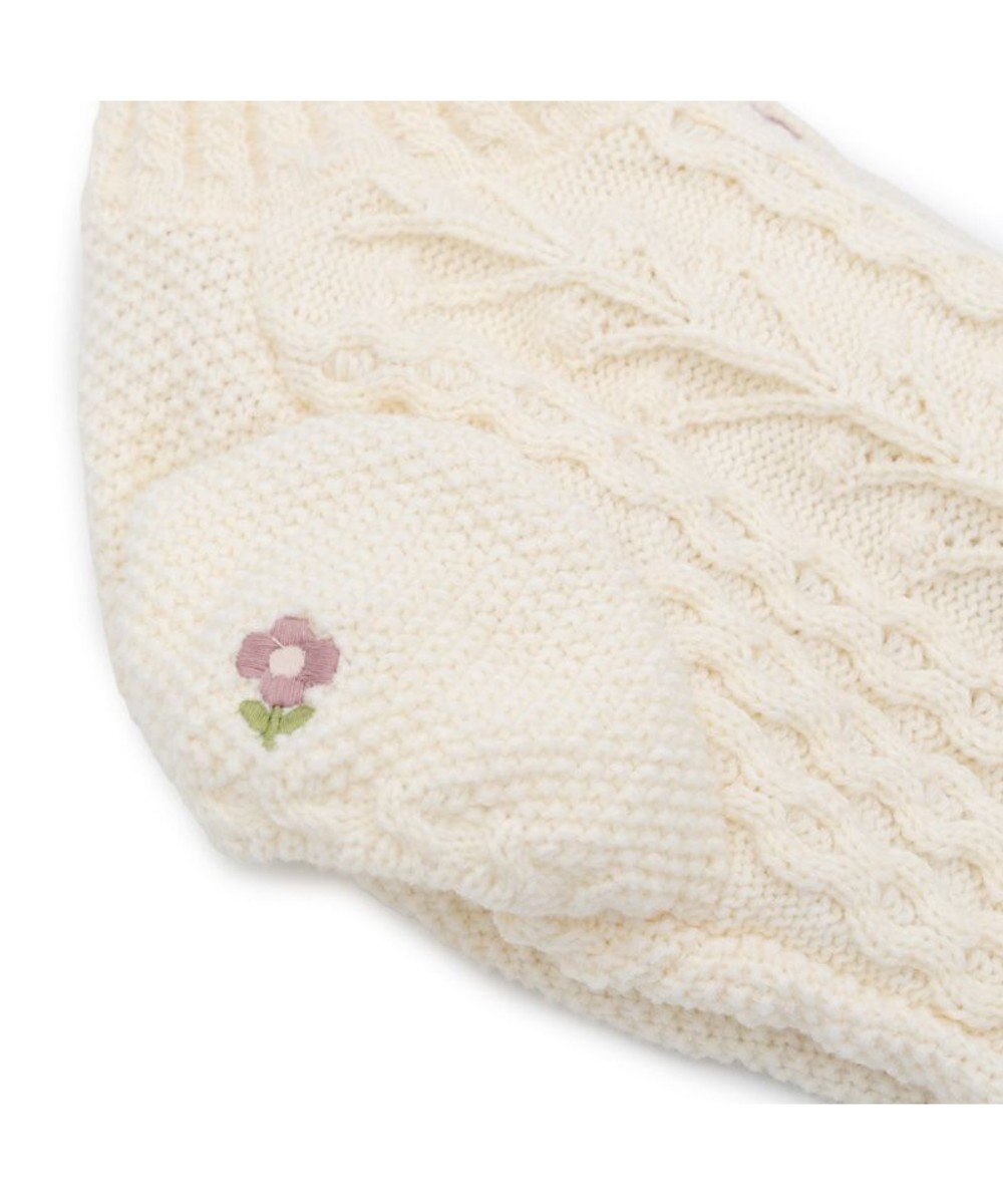 PET PARADISE ペットパラダイス 花 刺繍 アランニット 《ホワイト》 小型犬 