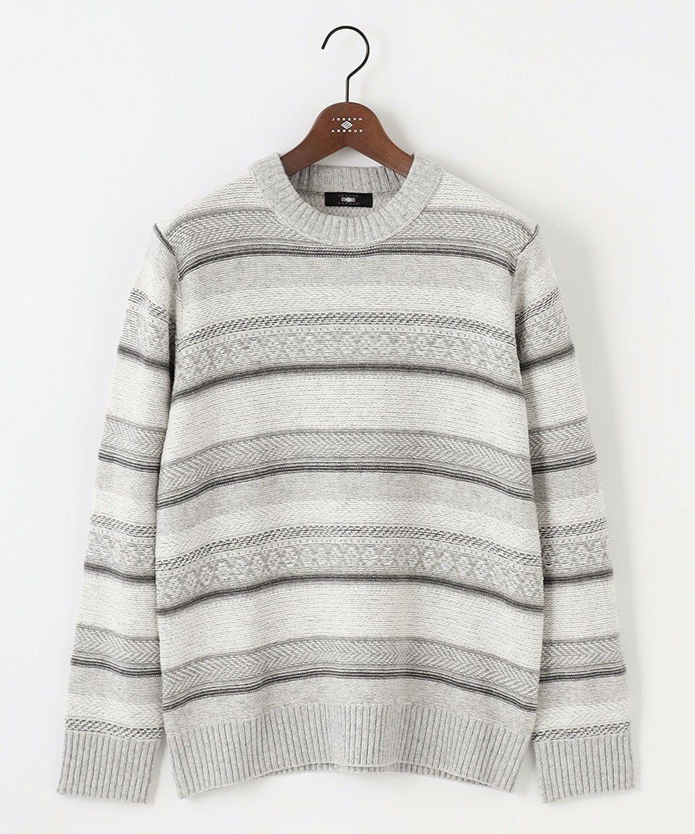 JOSEPH ABBOUD 【インポート素材/軽量】ベビーアルパカ ジャカード セーター 