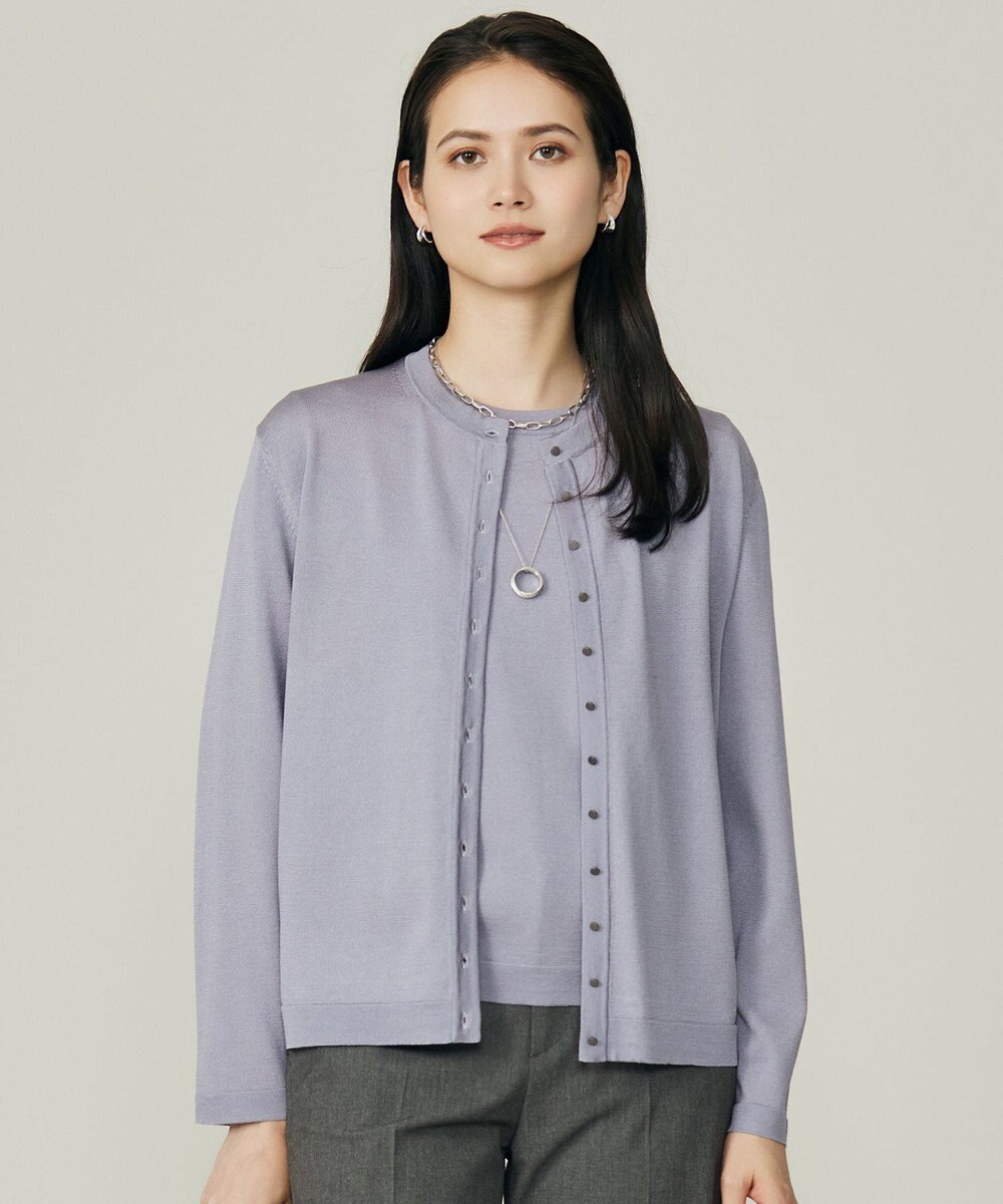 自由区 L 【アンサンブル対応】アセテートコットン カーディガン 