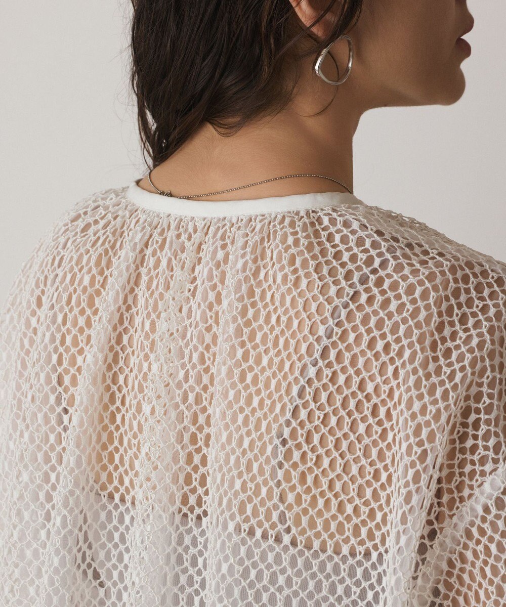 GRACE CONTINENTAL メッシュギャザーブルゾン 