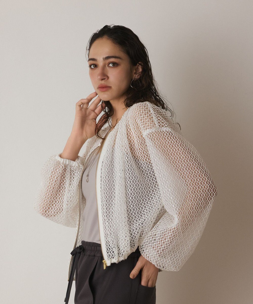 GRACE CONTINENTAL メッシュギャザーブルゾン 