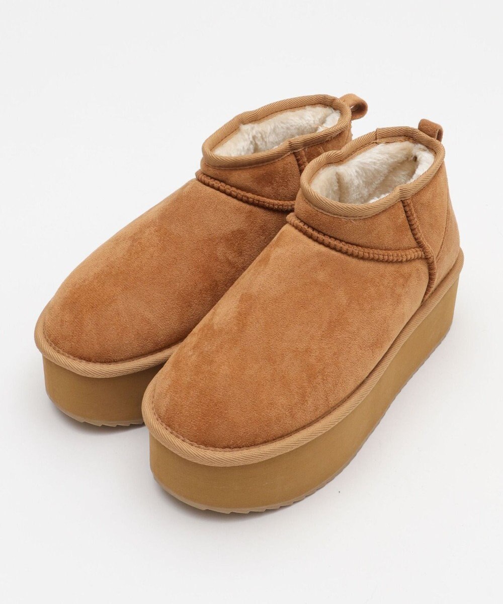 WEGO 【25年秋冬新作/あったかブーツ】厚底ムートンタッチブーツ 