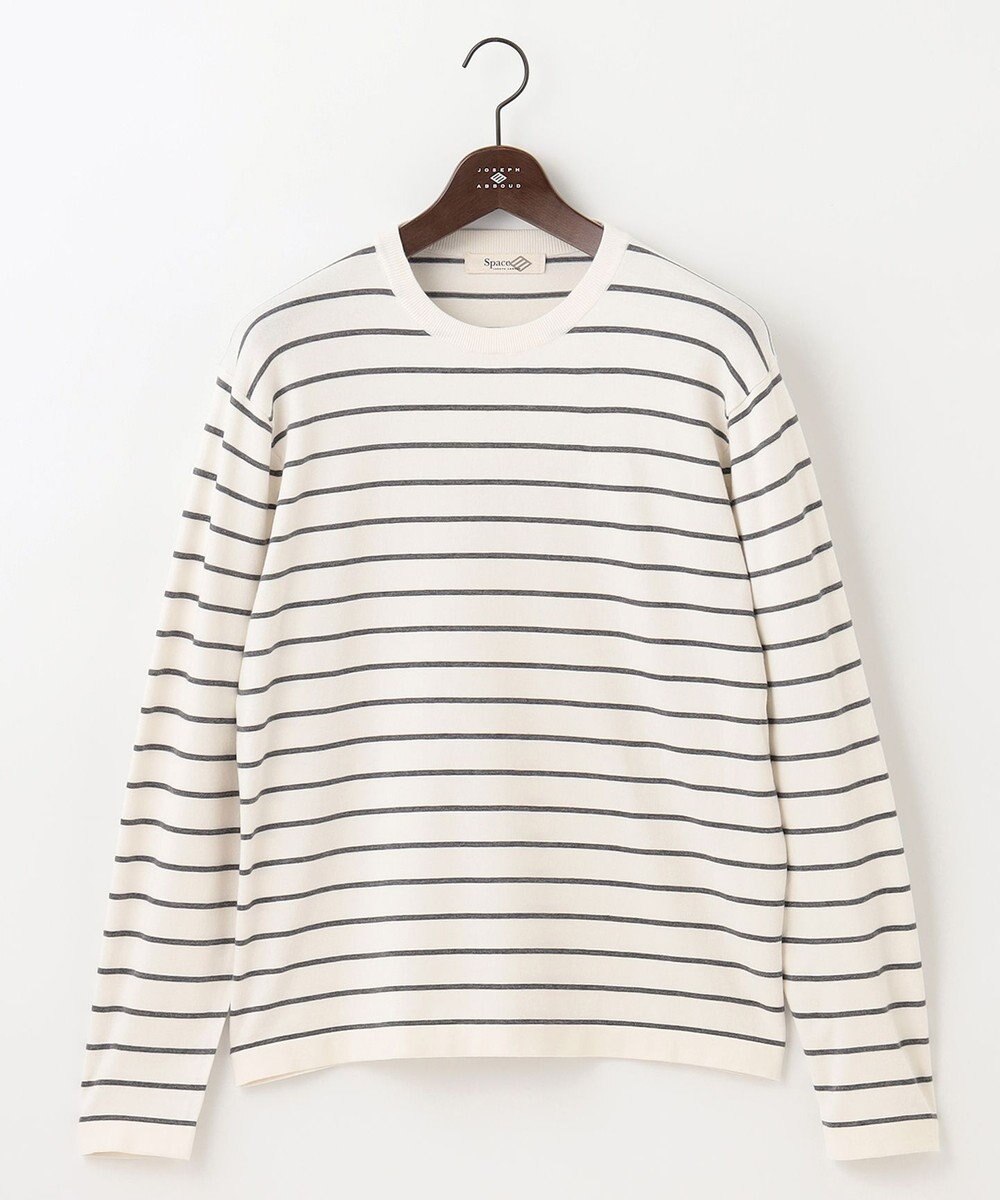 JOSEPH ABBOUD MOUNTAIN 【WEB限定・SPACE/チクチクしない/イージーケア/3シーズン対応】 SNOWYボーダーニットＴシャツ 