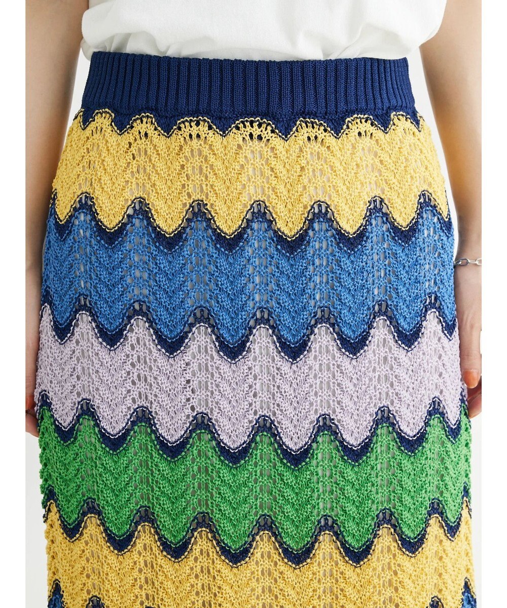 Green Parks 透かし編みマルチボーダースカート 