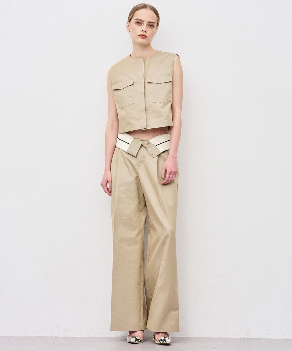 uncrave チノギャバジン ワイドトラウザー 