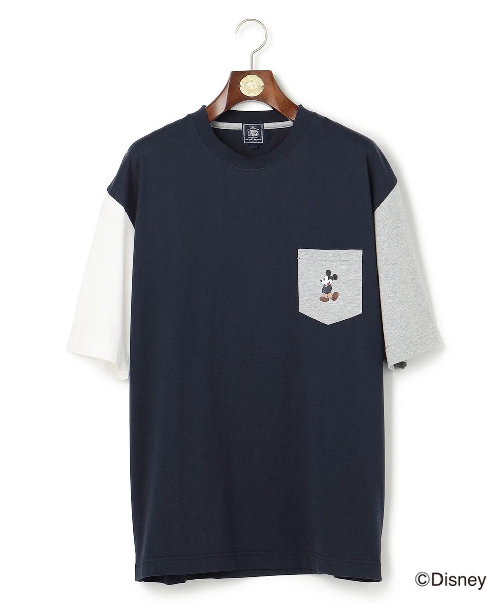 J.PRESS MEN 【DISNEY COLLECTION】【UNISEX】クレイジーパターンワンポイント Tシャツ / ミッキーマウス 