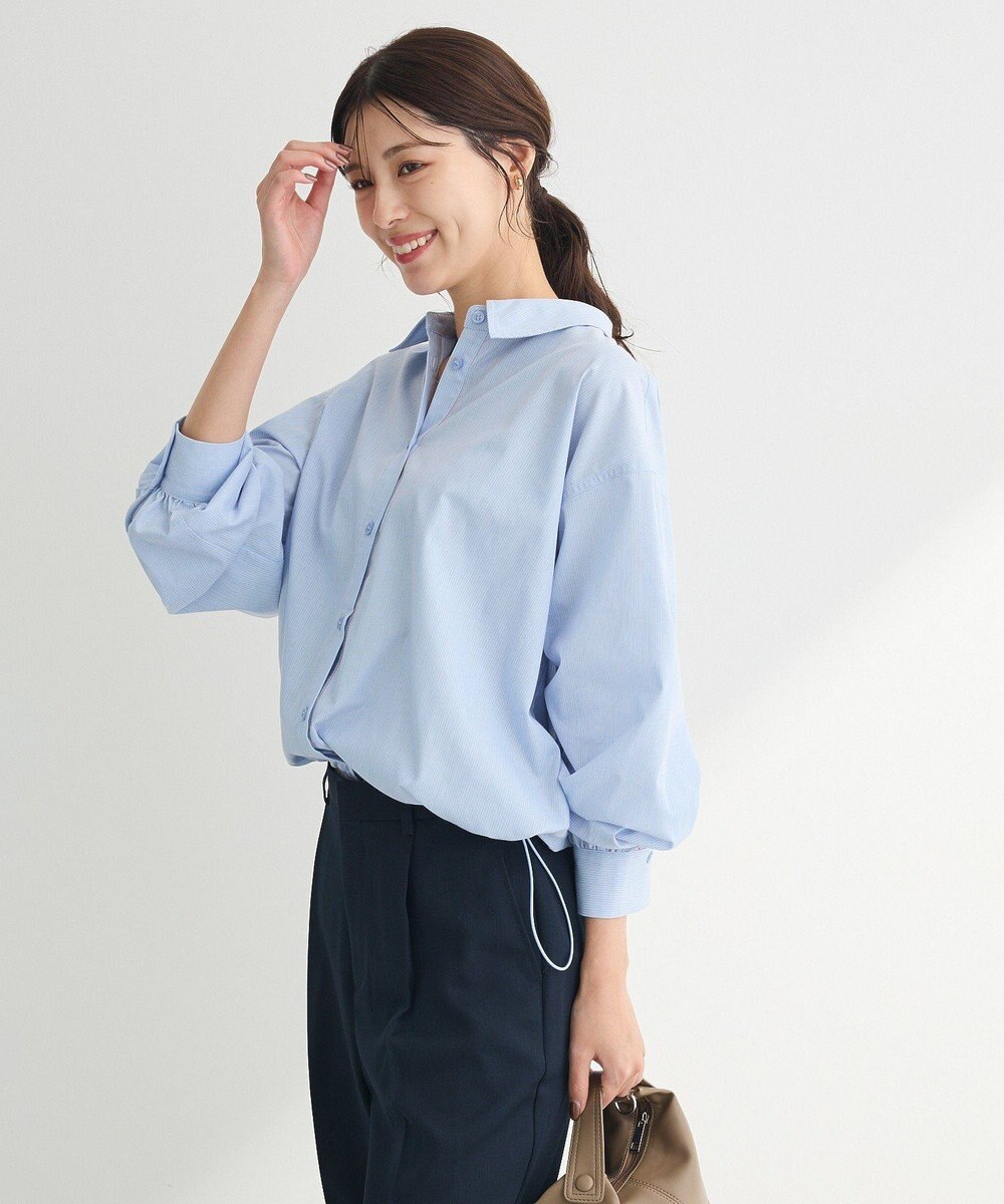 Green Parks イージーケア裾ドロストシャツ 