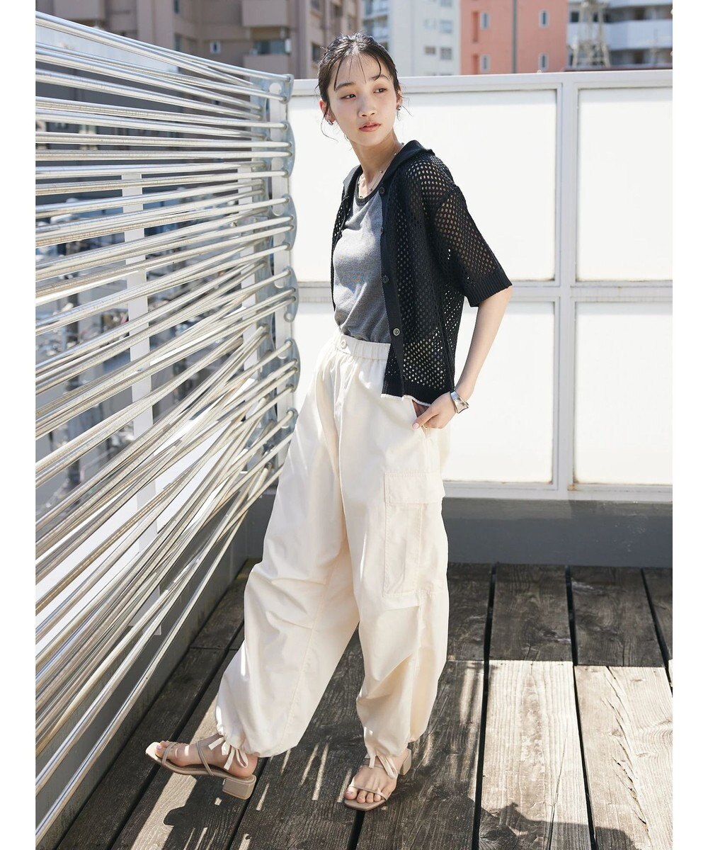 CRAFT STANDARD BOUTIQUE 配色メッシュニットカーディガン 