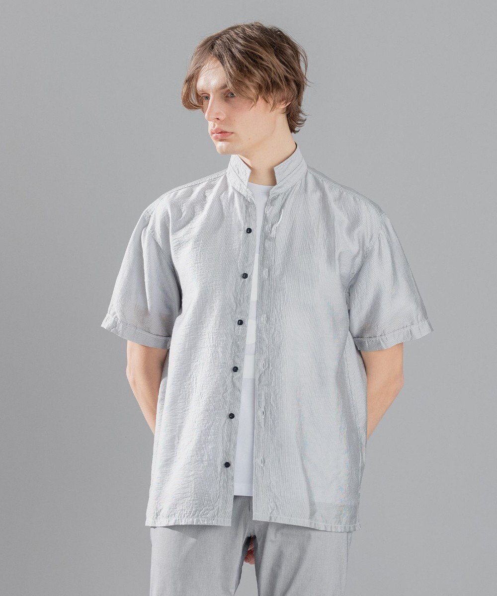 JOSEPH HOMME ストレッチマイヤー　ウイングカラー半袖シャツ 