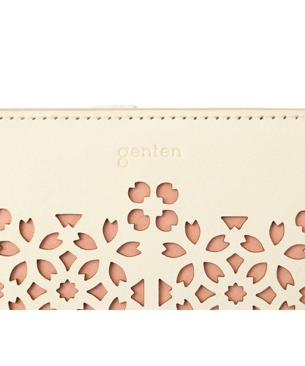 genten フラッターカットワーク 二つ折り財布 