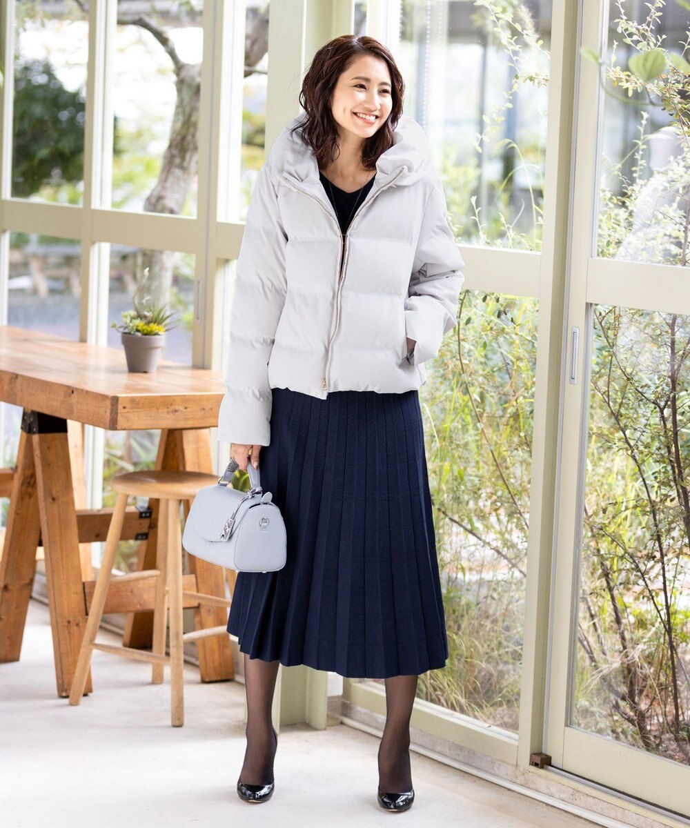 Tiaclasse L 【洗える】1枚で着映えするチェック柄編みニットワンピース 