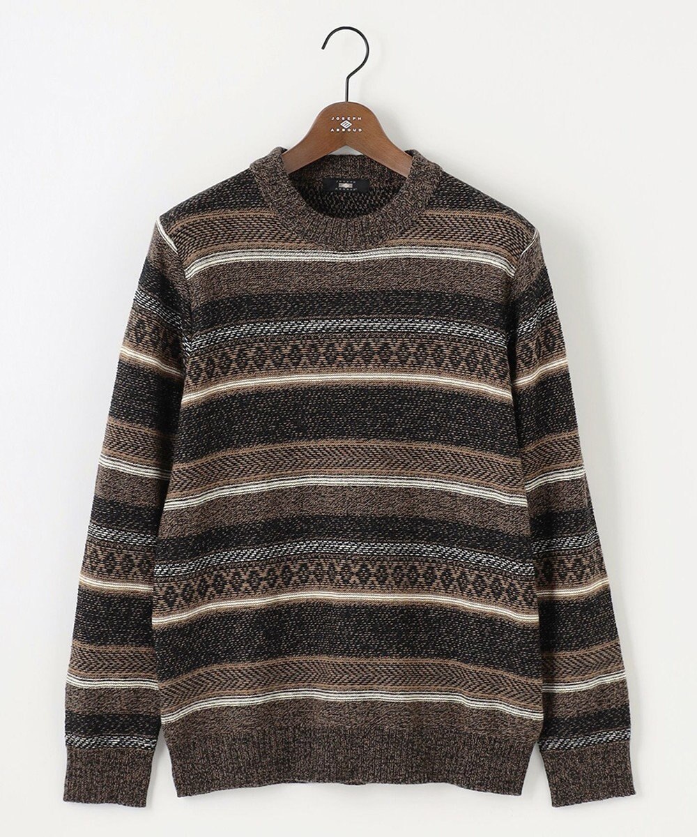 JOSEPH ABBOUD 【インポート素材/軽量】ベビーアルパカ ジャカード セーター 