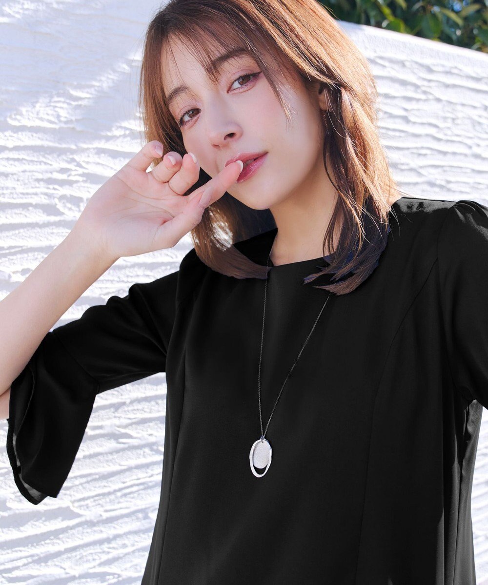 Tiaclasse 【新色追加】シフォンフレア袖チュニックブラウス 