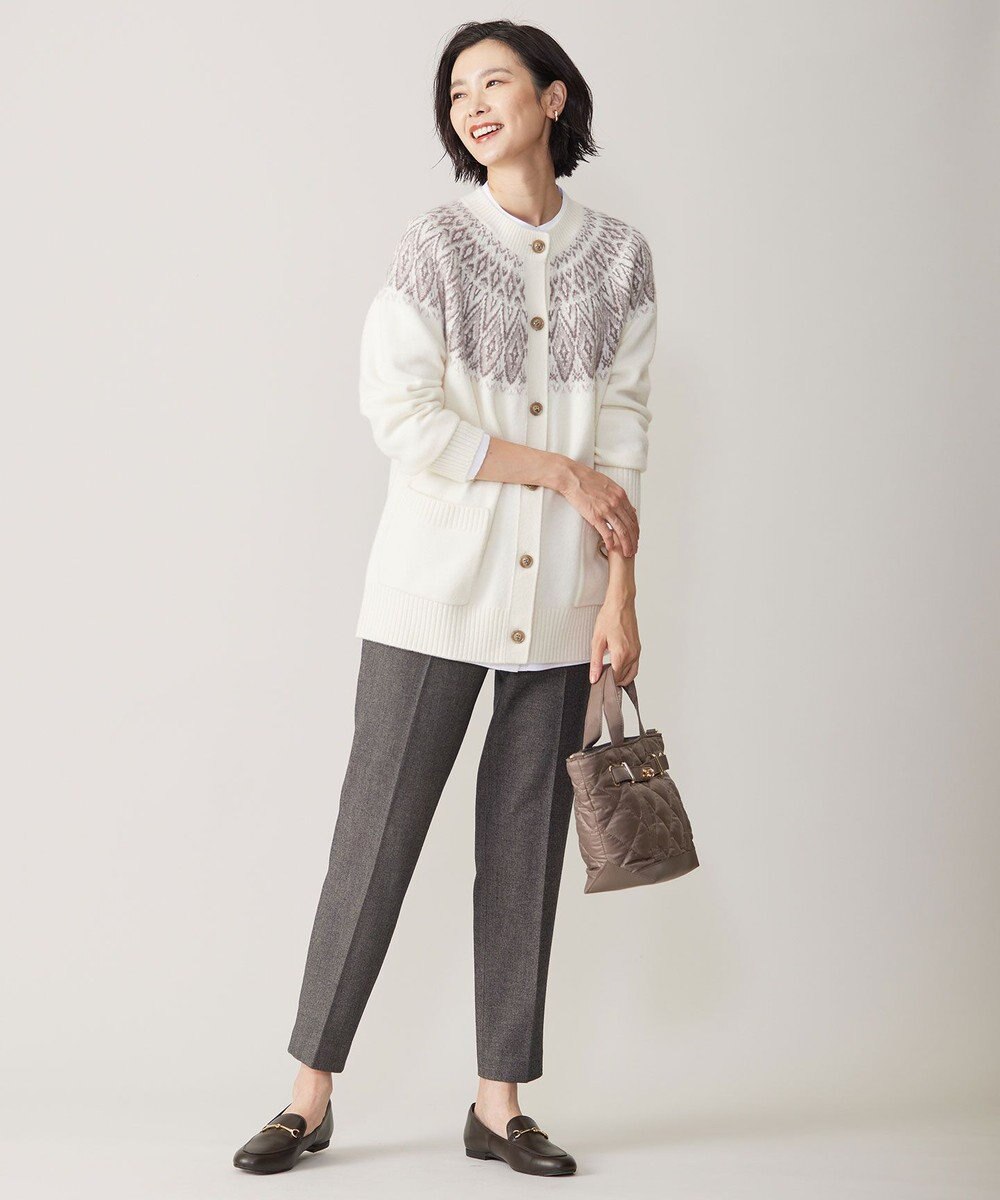 J.PRESS LADIES S 【洗える】FAIR ISLE 求心編み カーディガン 