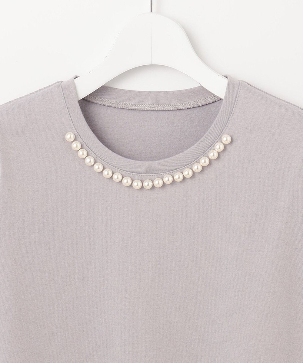 Feroux 【UVケア】パールネック Tシャツ 