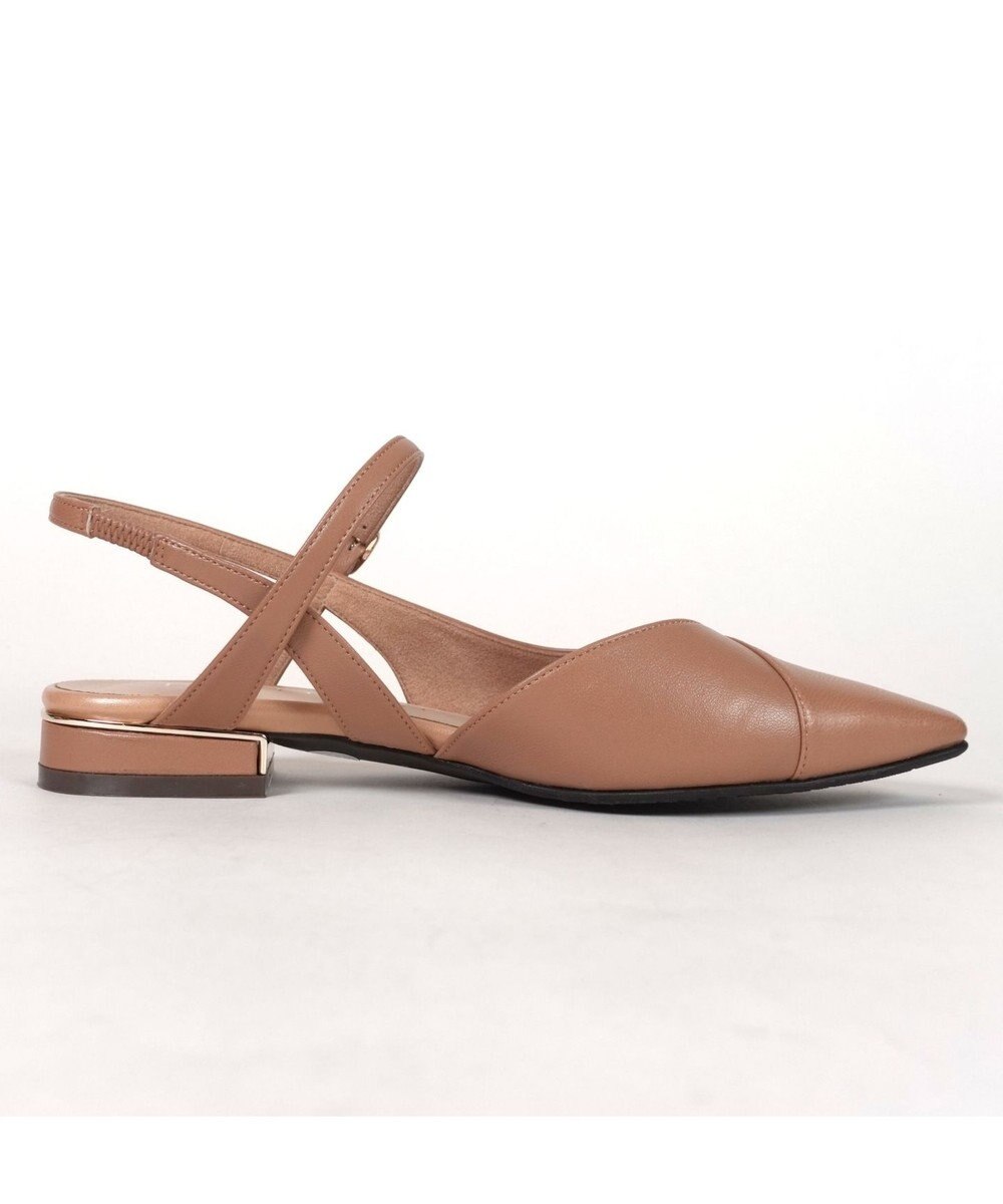 Dominic3 シープレザー Vカット バックストラップパンプス 