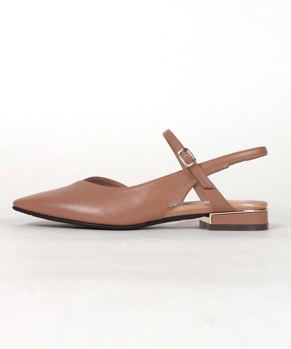 Dominic3 シープレザー Vカット バックストラップパンプス 