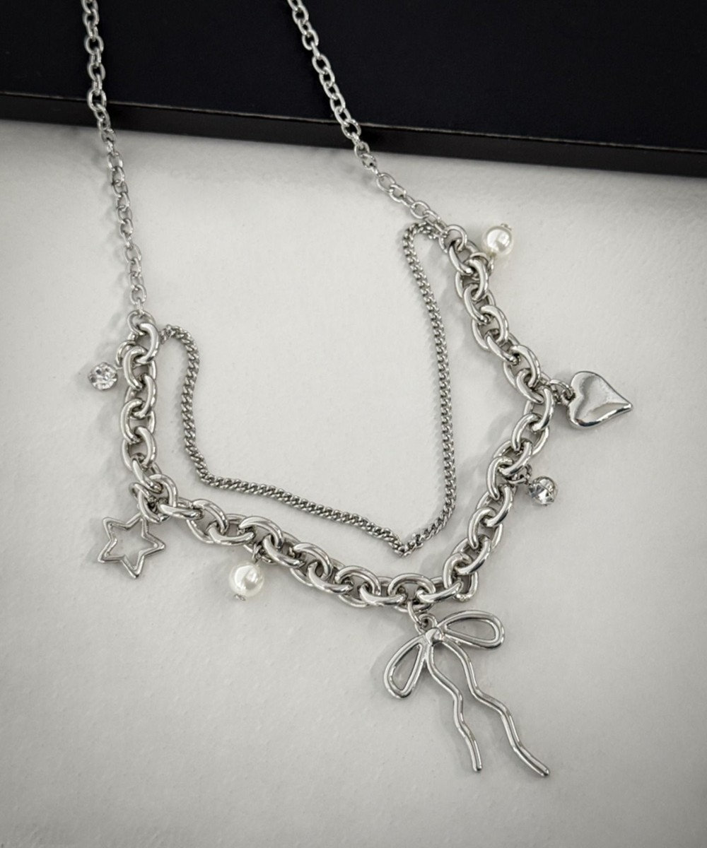 WEGO Lマルチチャームダブルネックレス 