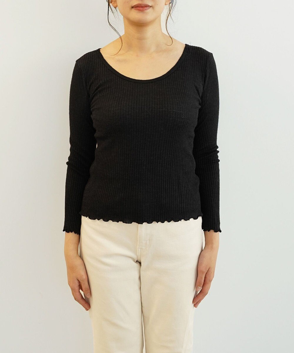 TOQUE 〈大草直子さんアドバイザー〉ベビーアルパカ×シルク ２WAYリブトップス 