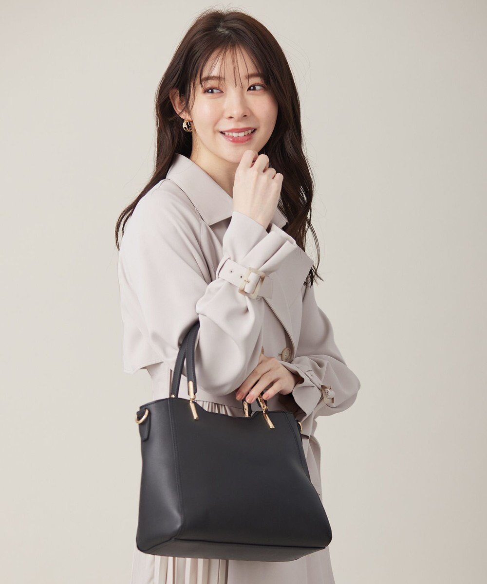 ANY SIS 【2WAY】スクエアミディトート バッグ 