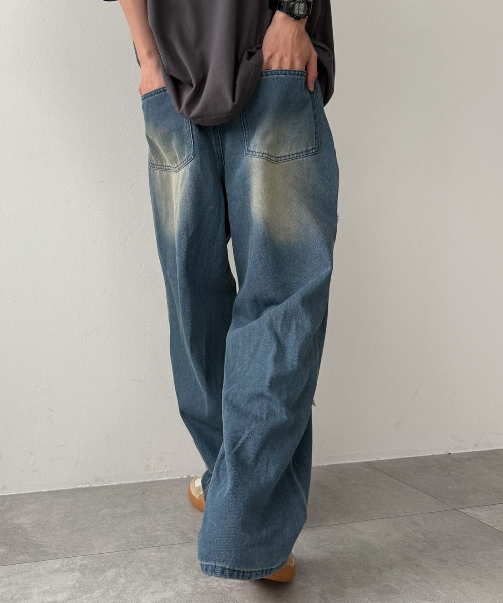 WEGO クロスモチーフオーバーダイバギーパンツ 