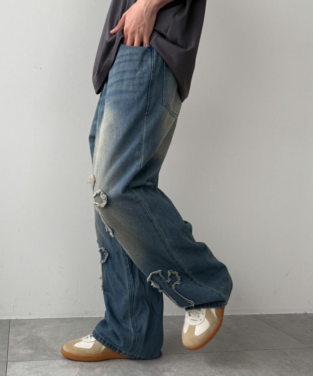 WEGO クロスモチーフオーバーダイバギーパンツ 