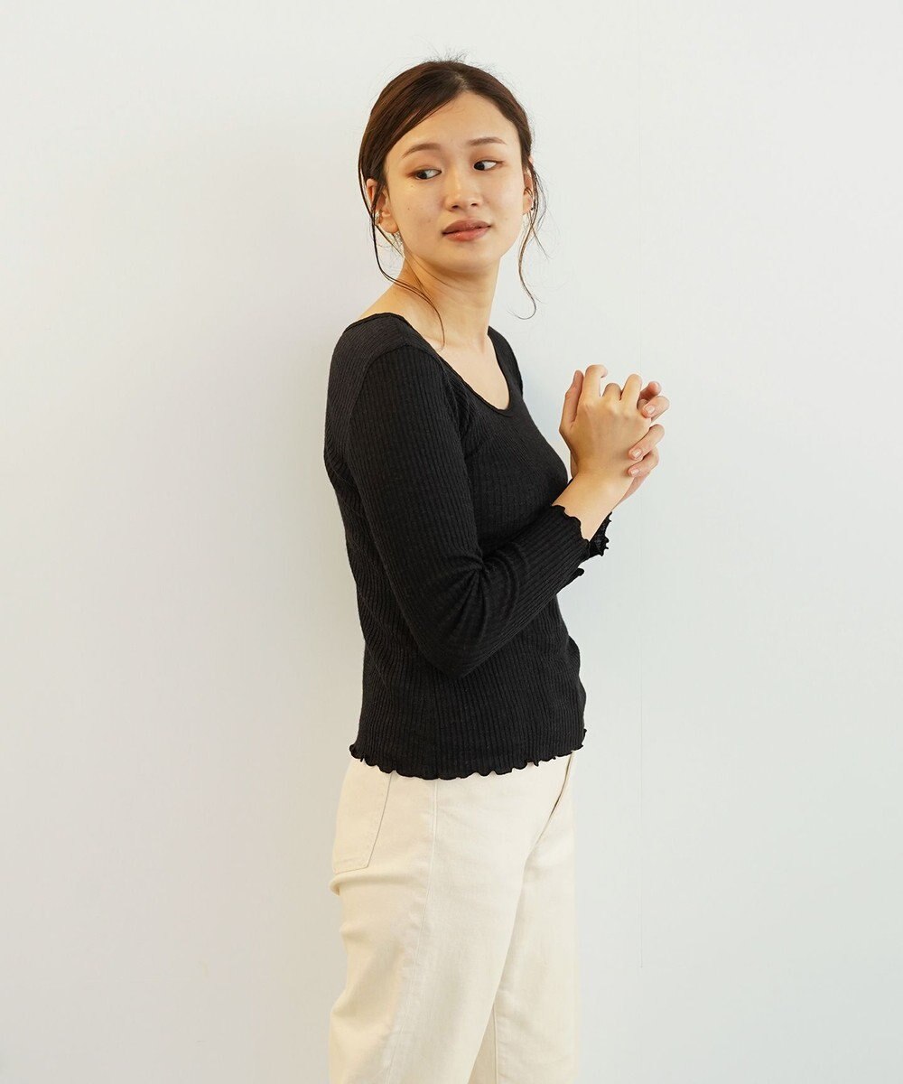 TOQUE 〈大草直子さんアドバイザー〉ベビーアルパカ×シルク ２WAYリブトップス 