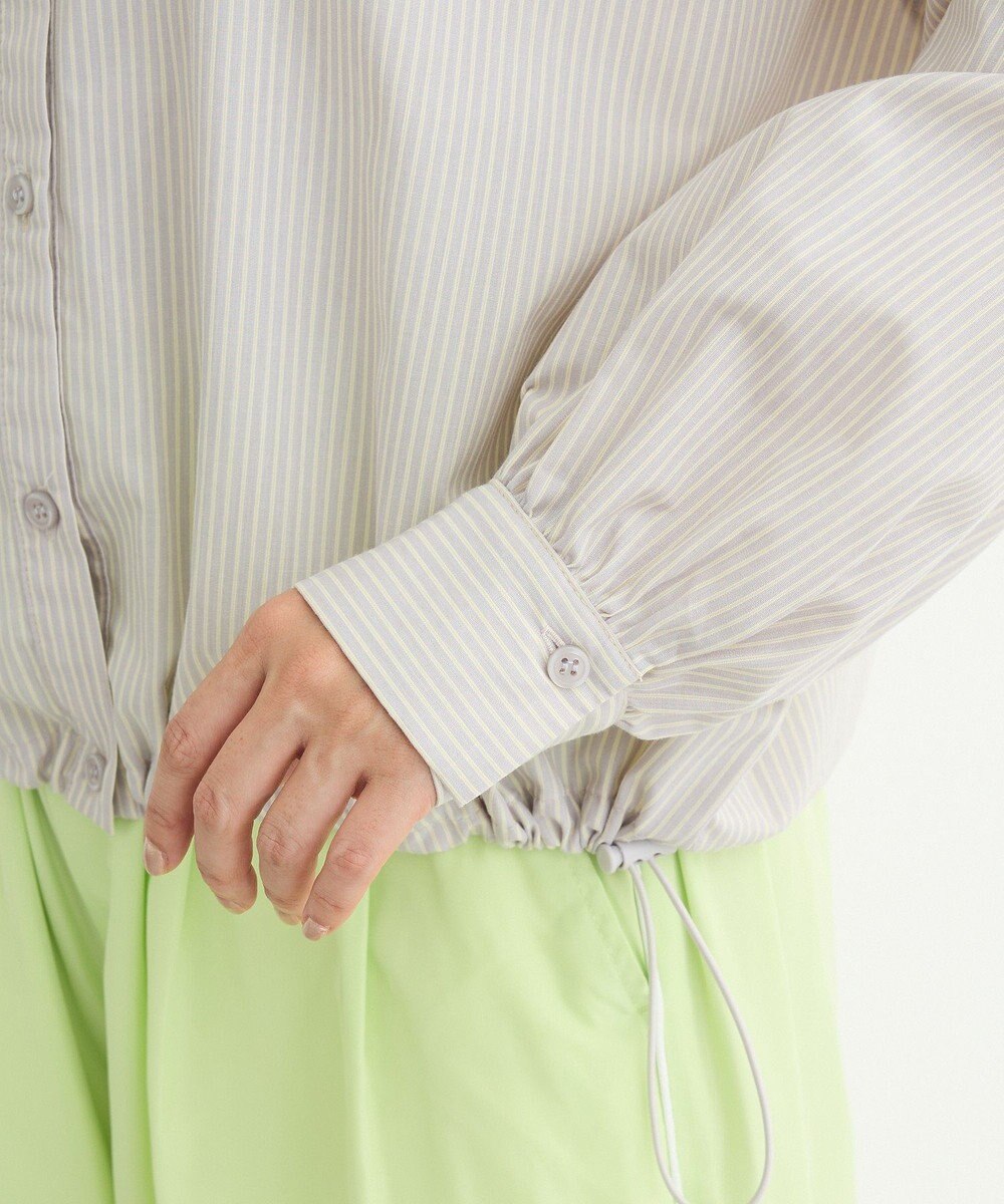 Green Parks イージーケア裾ドロストシャツ 