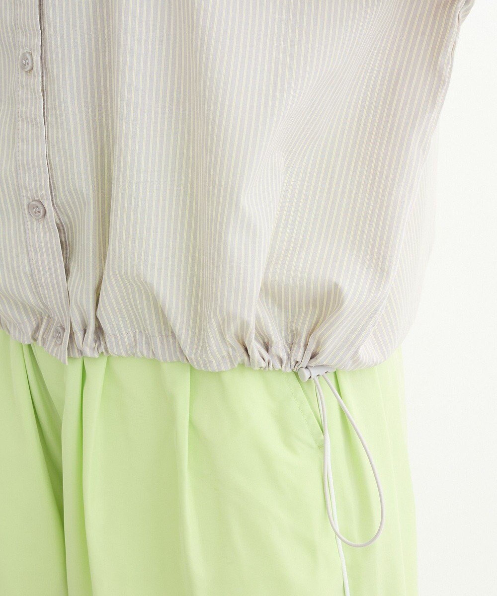 Green Parks イージーケア裾ドロストシャツ 