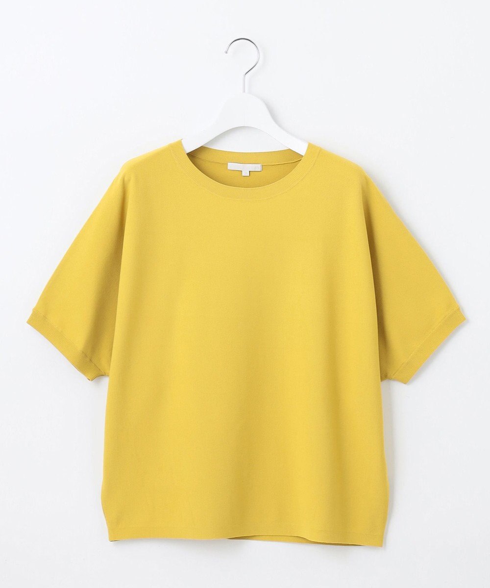 自由区 【WEB限定カラーあり・接触冷感・UVカット】クレープストレッチドルマン ニット 