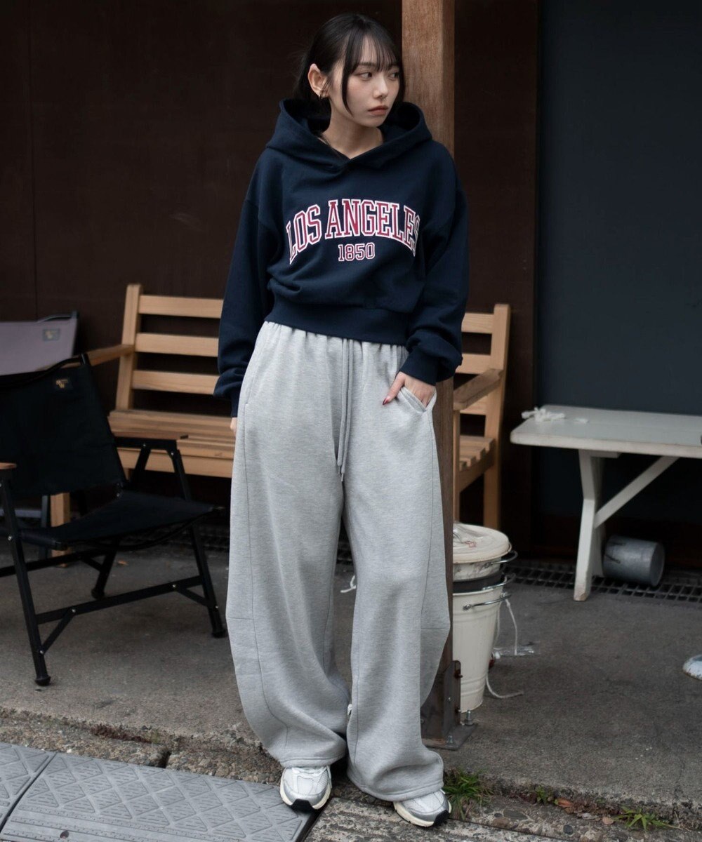 WEGO グラフィックショートプルパーカー 