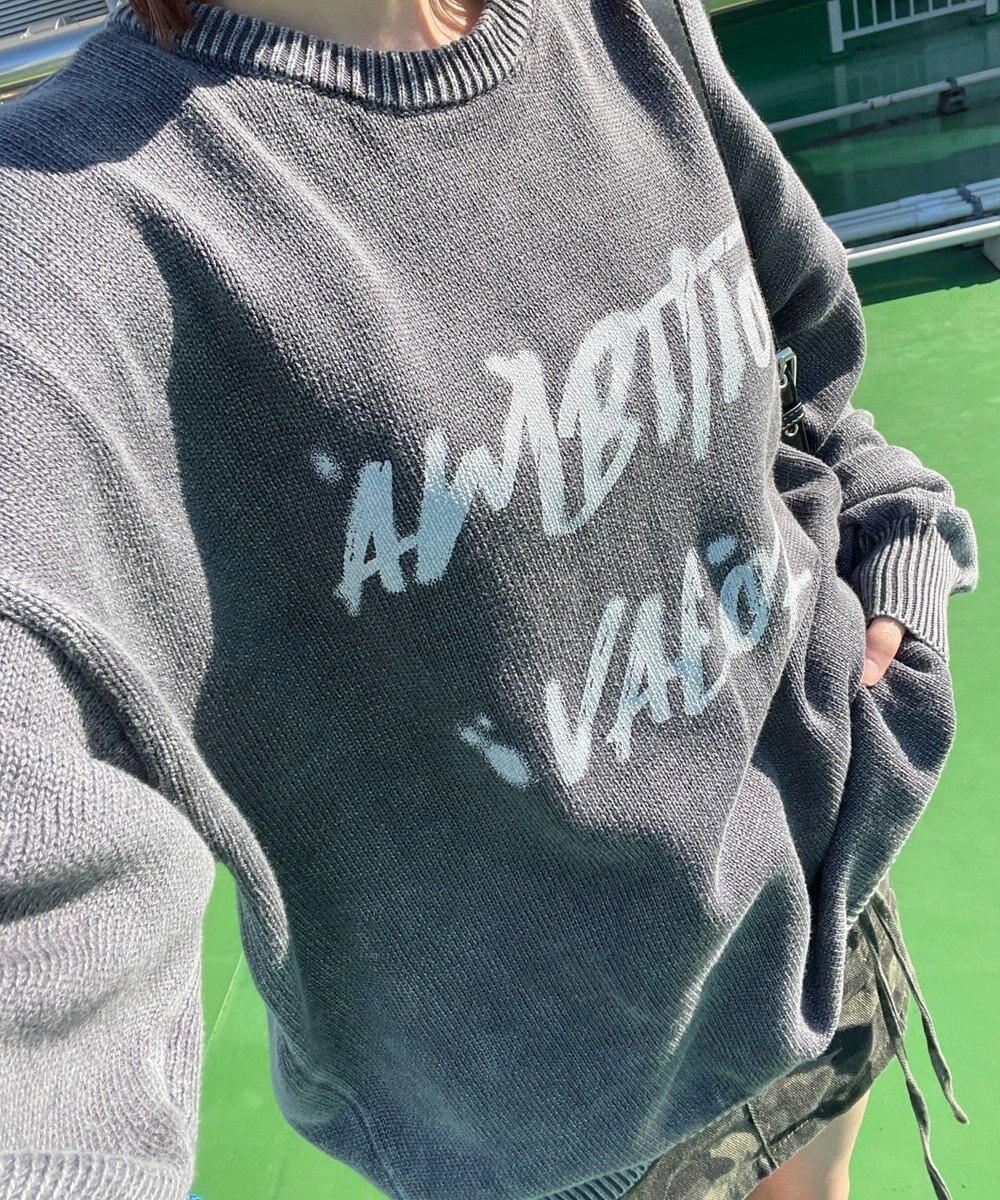 WEGO ヴィンテージウォッシュニットプルオーバー 