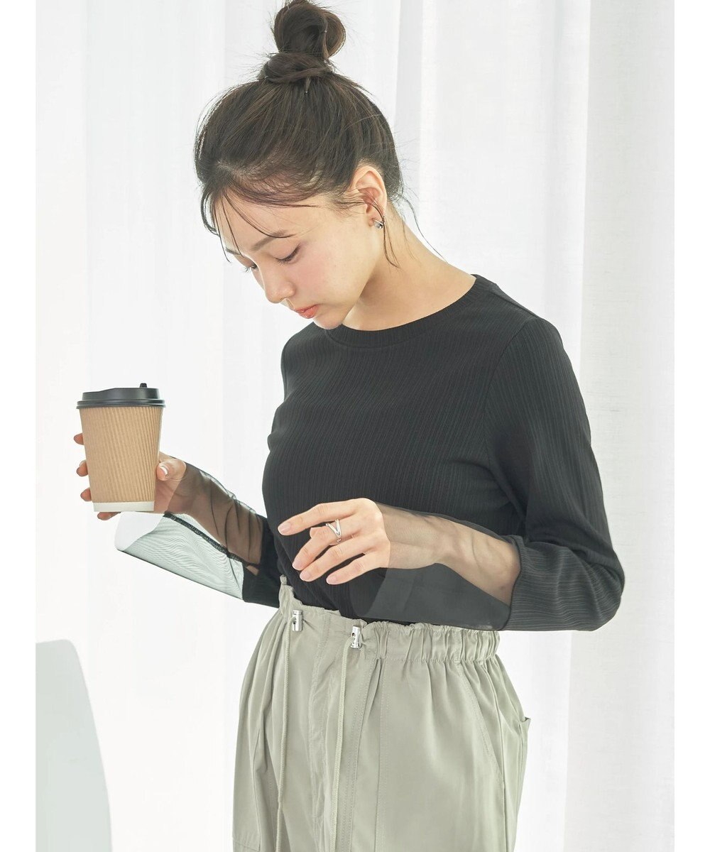 earth music&ecology 袖シアープルオーバー 