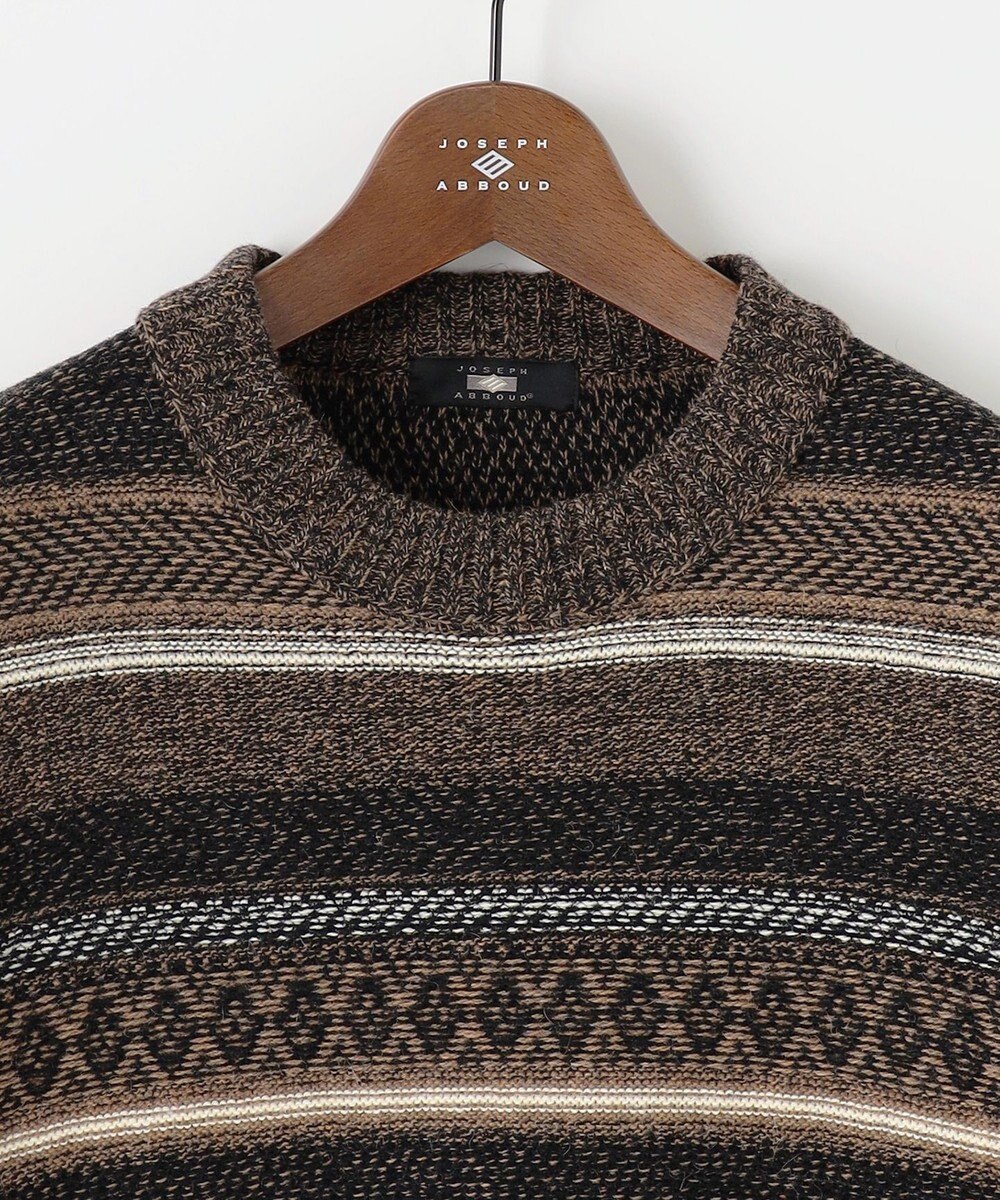 JOSEPH ABBOUD 【インポート素材/軽量】ベビーアルパカ ジャカード セーター 